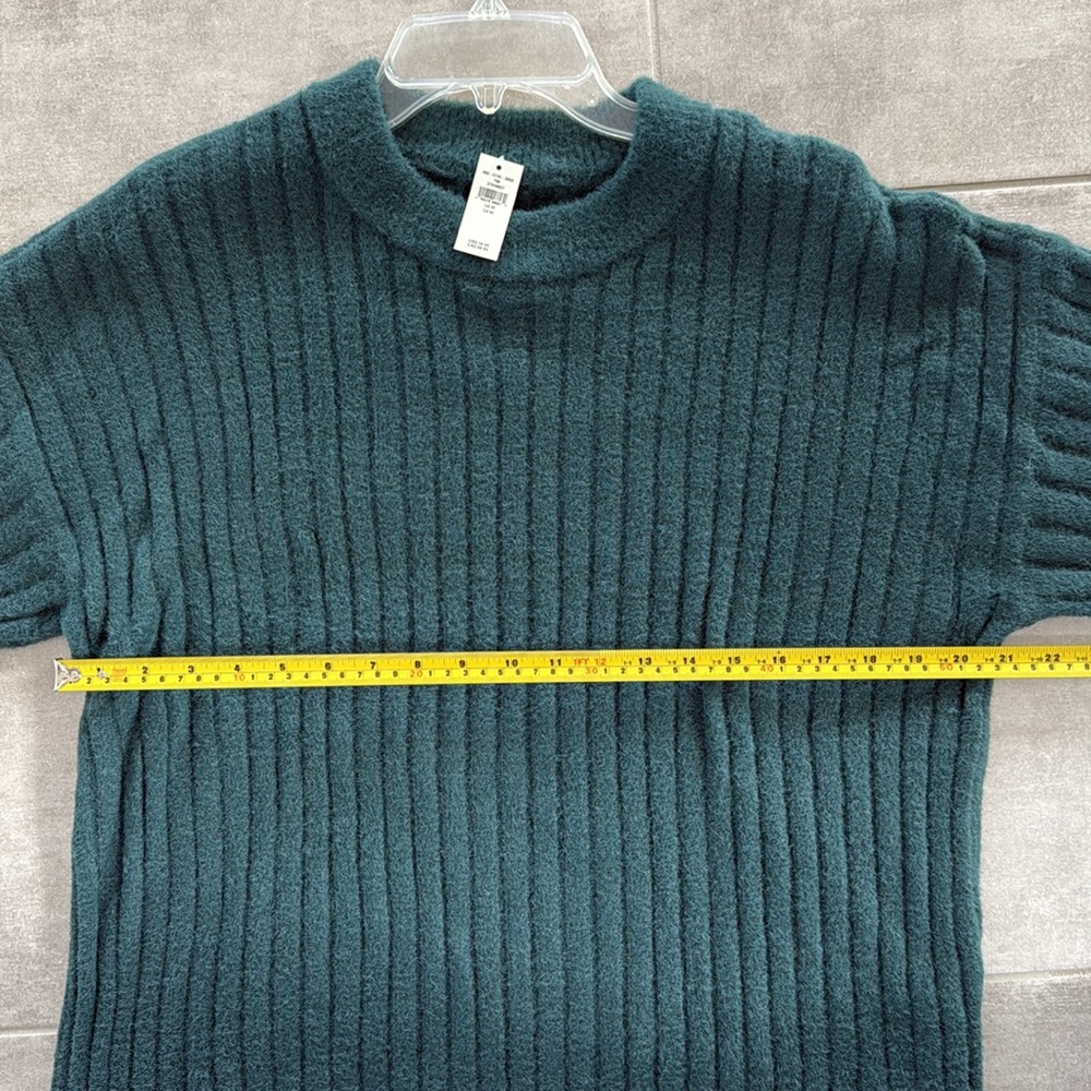 NWT Aerie Women's Spruce Green Super Soft Ribbed Knit Pullover Sweater - Size M - Picture 8 of 8
